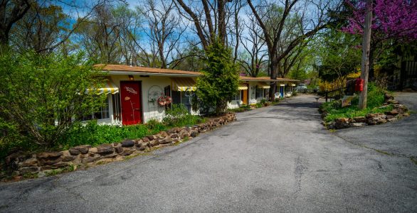 Sherwood Court Grounds Eureka Springs AR Grounds at Eureka Springs AR Boutique Motel Sold